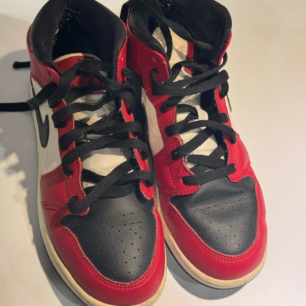 Jordan Kids Red and Black High-Top Sneakers